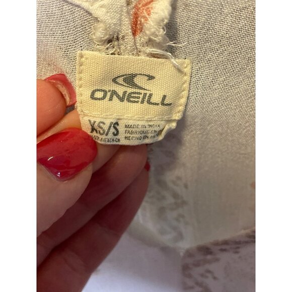 O’Neill White Floral Bohemian V Neck Butterfly Sleeve Swimsuit Coverup Sz S - Picture 5 of 10